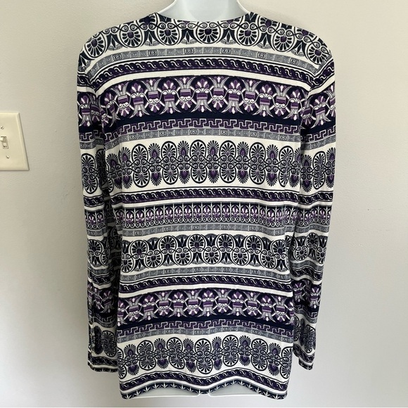 J McLaughlin Womens Patterned Sweater Size L Soft Long Sleeve Button Detail - Picture 5 of 9